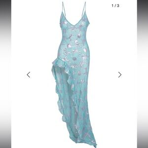 Stunning Delfi Collective Lara Long Aqua Dress - XS